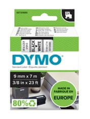 Dymo páska D1 9mm x 7m, černá na bílé, 40913, S0720680