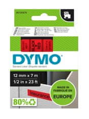 Dymo páska D1 12mm x 7m, černá na červené, 45017, S0720570