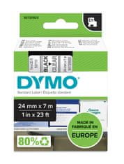 Dymo páska D1 24mm x 7m, černá na průhledné, 53710, S0720920