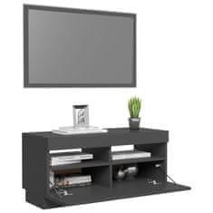 Greatstore TV skříňka s LED osvětlením šedá 80 x 35 x 40 cm