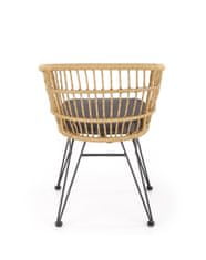 Halmar Zahradní židle K456 - přírodní/šedá/černá