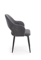 Halmar Jídelní židle K364 - tmavě šedá/černá