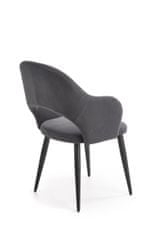 Halmar Jídelní židle K364 - tmavě šedá/černá