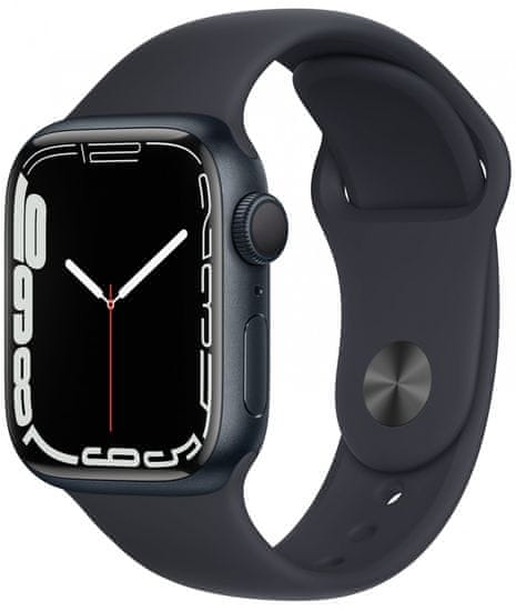 Apple Watch Series 7, 41mm Midnight Aluminium Case Midnight Sport Band MKMX3HC/A - rozbaleno