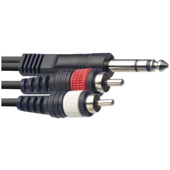 Stagg SYC2/PS2CM E, kabel 1x stereo JACK/2x RCA, 2m