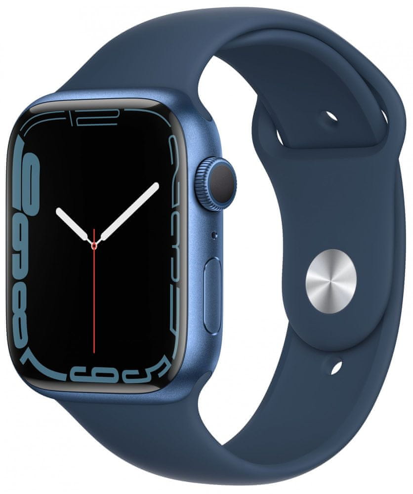 Apple Watch Series 7, 45mm Blue Aluminium Case Abyss Blue Sport Band MKN83HC/A - rozbaleno
