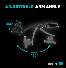 Connect IT InCarz ArmAngle univerzální magnetický držák do auta, 4 magnety CMC-5005-CA, černý