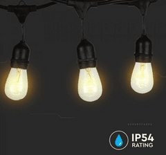 Leventi Venkovní žárovkový světelný řetěz pro 10 X E27 žárovky,IP54