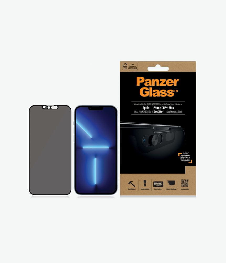 PanzerGlass Privacy Apple iPhone 13 Pro Max s CamSlider (krytkou přední kamery) P2749