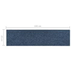 Greatstore Kobercové podlahové dlaždice 16 ks 4 m2 25 x 100 cm modré