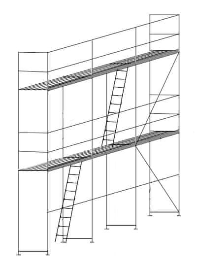LEŠENÍ.CZ 70 - Sada nového rámového lešení s ocelovými podlahami - 56 m2