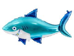 PartyDeco Foliový balónek žralok 92 x 48 cm 
