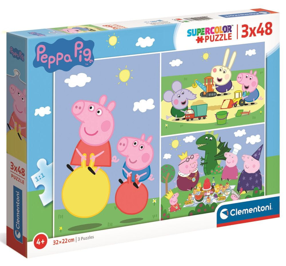 Clementoni Puzzle Prasátko Peppa 3x48 dílků