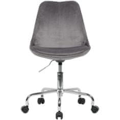 Bruxxi Kancelářská židle Leon, samet, šedá