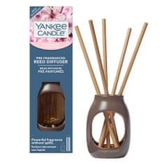 Yankee Candle Aroma difuzér , Třešnový květ, hnědá váza, 5 stébel, modrý obal