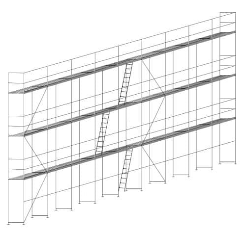 LEŠENÍ.CZ 70 - Sada nového rámového lešení s ocelovými podlahami - 221 m2