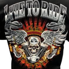 Rock Eagle Moto tričko Live To Ride/černé/THRE13, L