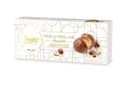 Desobry Sušenky s mléčnou čokoládou a lískovými oříšky Perle Praliné, 90g