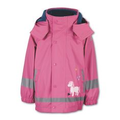 Sterntaler bunda do deště růžová s odpínací fleece mikinou jednorožec 5652113, 122