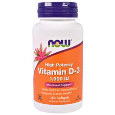 NOW Now Vitamin D3, 1000 IU, 180 softgel kapslí