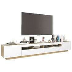 Greatstore TV skříňka s LED osvětlením bílá a dub sonoma 260 x 35 x 40 cm