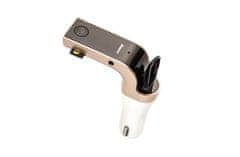 CoolCeny Bluetooth FM Transmitter, na USB a micro SD karty - Stříbrná
