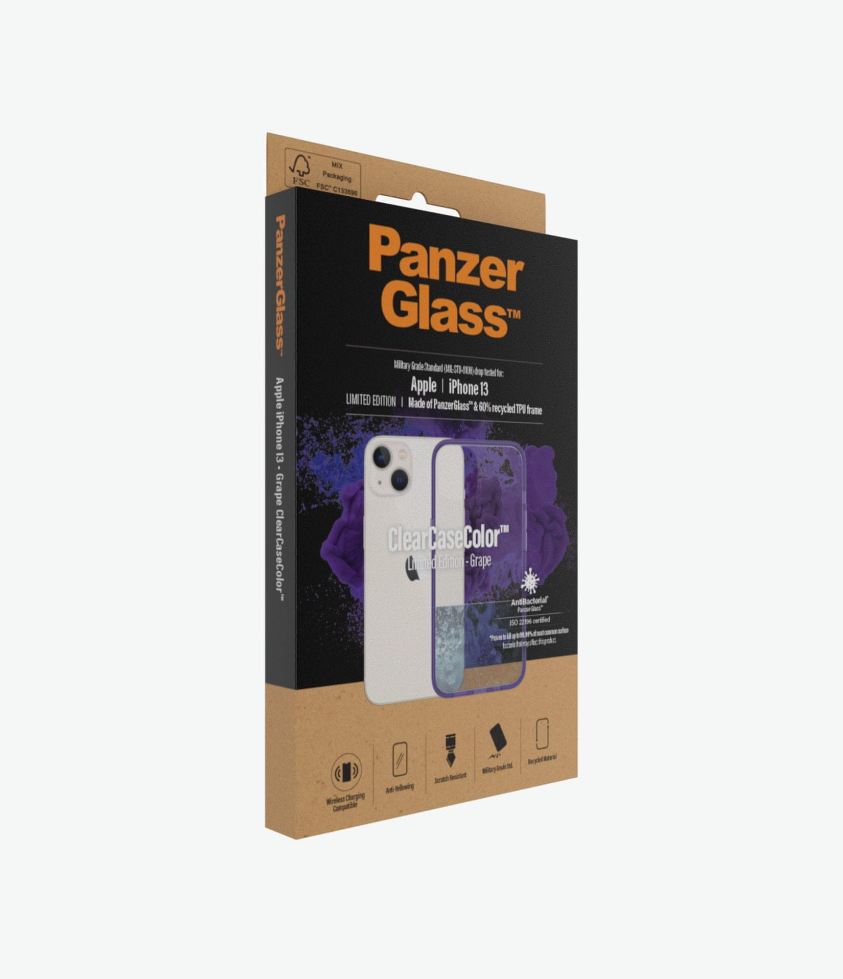 PanzerGlass ClearCaseColor pro Apple iPhone 13 0332, fialové