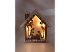 commshop Dřevěná svítící dekorace dům - Betlém