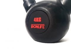 IRONLIFE Kettlebell 4 kg, pogumovaný