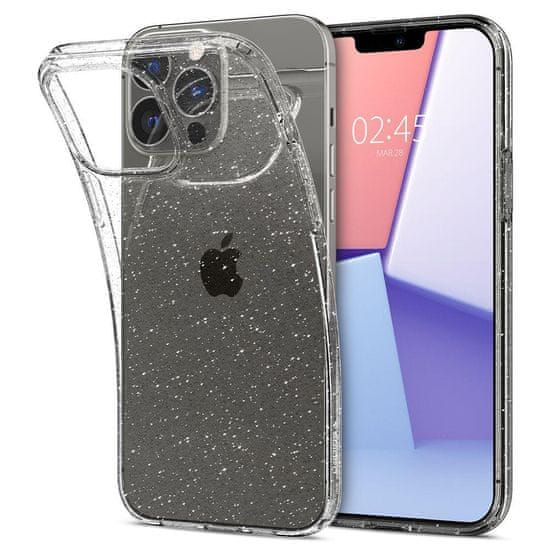 Spigen Liquid Crystal silikonový kryt na iPhone 13 Pro Max, glitter průsvitný