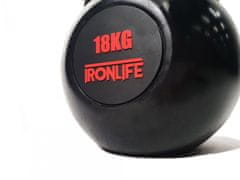 IRONLIFE Kettlebell 18 kg, pogumovaný