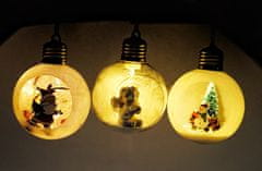 CoolCeny Vánoční baňky s LED osvětlením a postavičkami uvnitř – 3 kusy