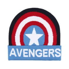 CurePink Dětský zimní kulich Marvel|Avengers: Captain America Shield (univerzální)