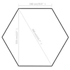 Petromila Nůžkový skládací party stran hexagon šedý 3,6 x 3,1 m