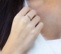Beneto Jemný zásnubní prsten se zirkony AGG466 (Obvod 60 mm)