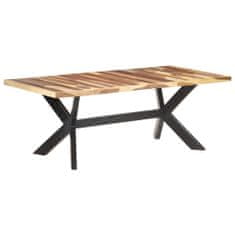 Vidaxl Jídelní stůl 200 x 100 x 75 cm masivní dřevo sheeshamový vzhled