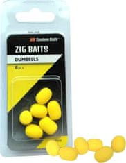Tandem Baits Nástraha - Zig-Dumbells 12mm/ 6 ks - fluo žlutá