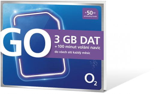 O2 předplacená karta GO 3 GB