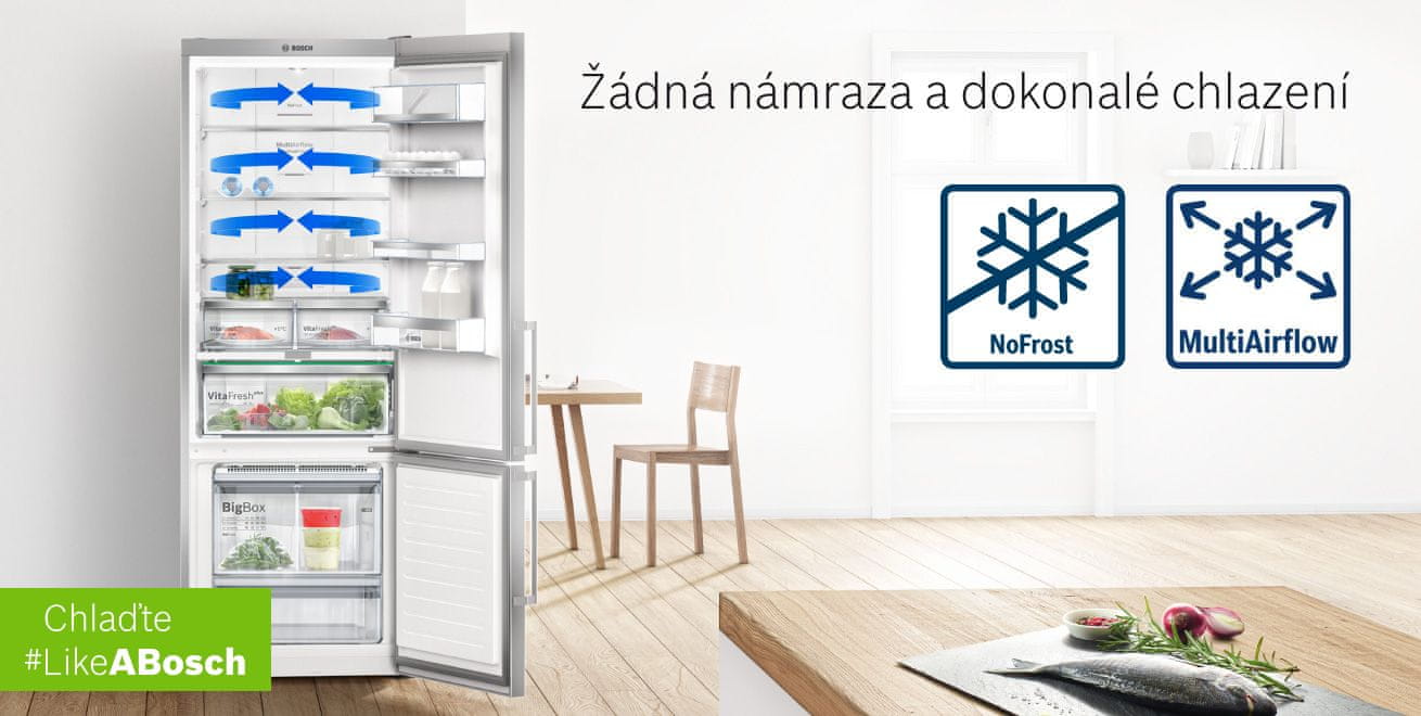 Vestavná chladnička Bosch KIN86VSE0 NoFrost + MultiAirFlow