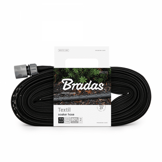 Bradas Zavlažovací hadice 15m, černá SOAKER TEXTIL HOSE BR-WSTH15