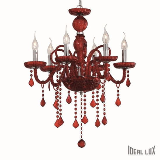 Ideal Lux Ideal Lux GIUDECCA SP6 ROSSO SVÍTIDLO ZÁVĚSNÉ 027418