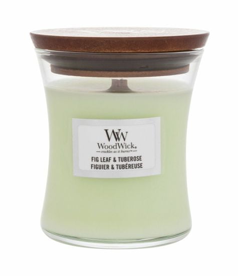 Woodwick 85g fig leaf & tuberose, vonná svíčka