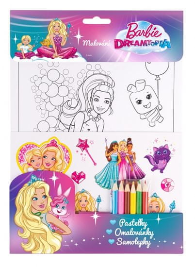 Presco Group BARBIE DREAMTOPIA – Pastelky, omalovánky, samolepky