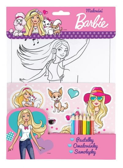 Presco Group BARBIE – Omalovánky, pastelky, samolepky