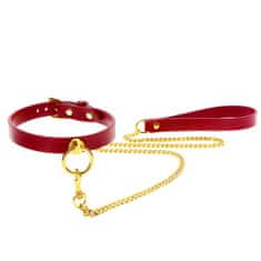 taboom TABOOM Bondage In Luxury O-Ring Collar and Chain Leash (Red)