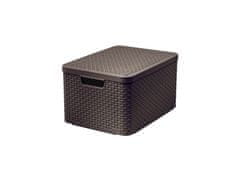 Curver box úložný RATTAN 44,5x33x25cm (L) s víkem, STYLE2, PH HN