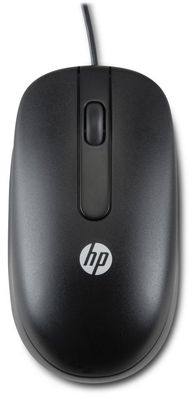 Drátová myš kancelářská HP PS/2 černá optická 800 DPI ergonomický univerzální úchop