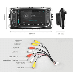 Podofo 2GB RAM 2DIN AUTORÁDIO S KAMEROU Ford S-Max Mondeo Galaxy C-Max Focus KUGA, Nové Rádio do Ford Focus Ford Mondeo Ford Galaxy autorádio s Android GPS Navigace, Mapy, Kamera, USB FORD