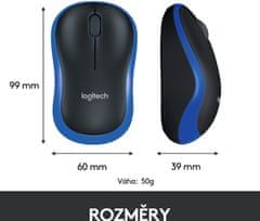 Logitech Wireless Mouse M185, modrá (910-002239)