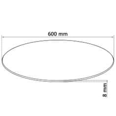 Vidaxl Stolní deska z tvrzeného skla, kulatá, 600 mm